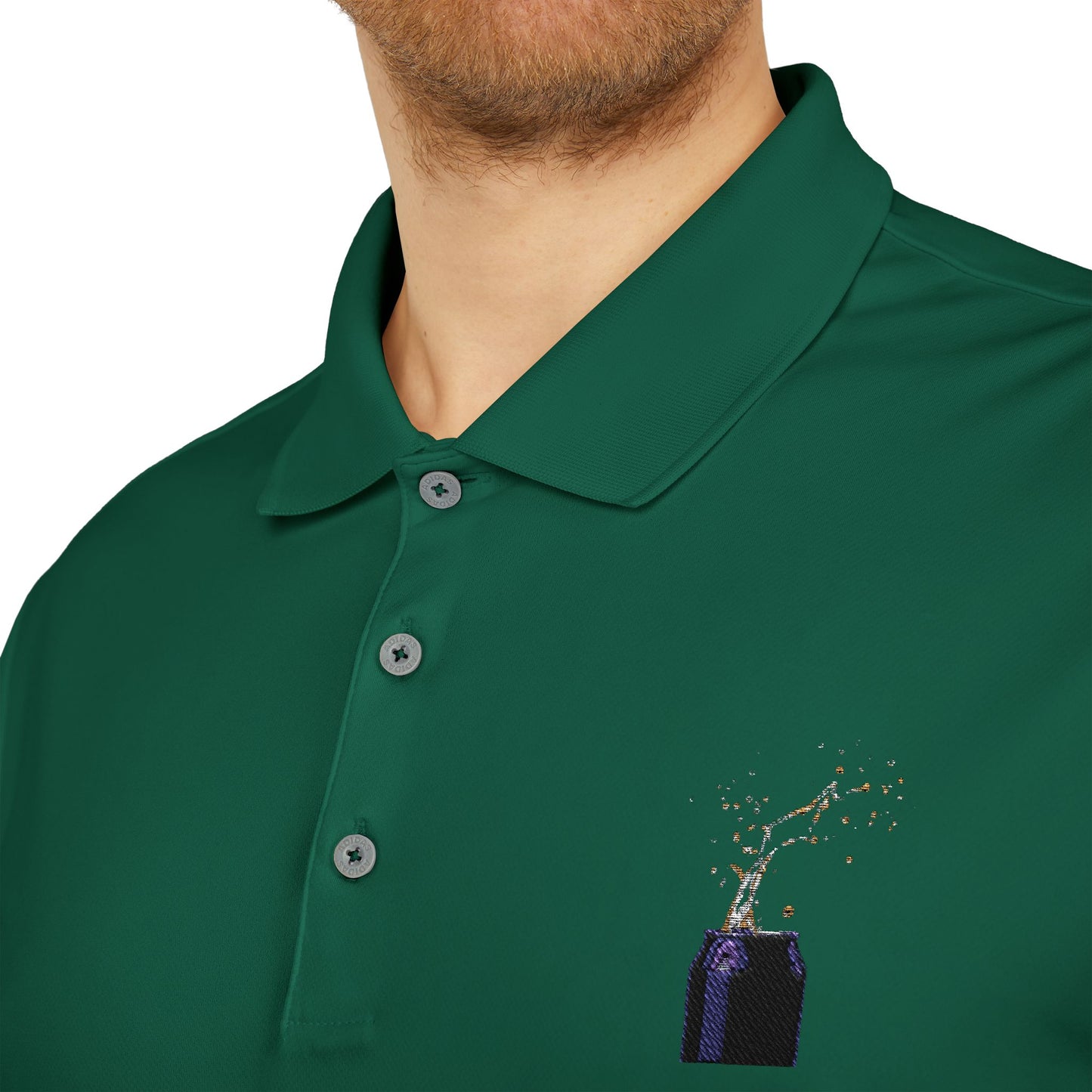 Embroidery Adidas Polo Shirt with Soda Can Logo - Unisex Performance