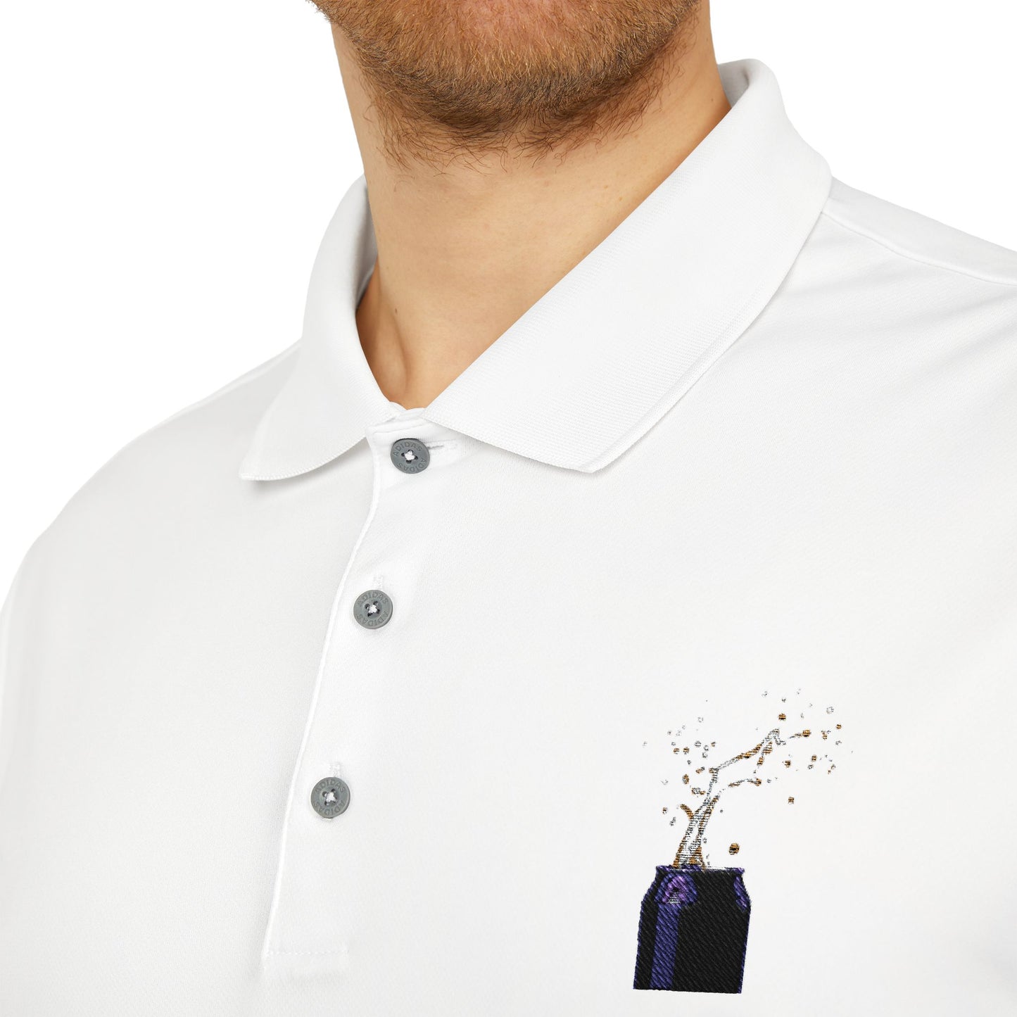 Embroidery Adidas Polo Shirt with Soda Can Logo - Unisex Performance