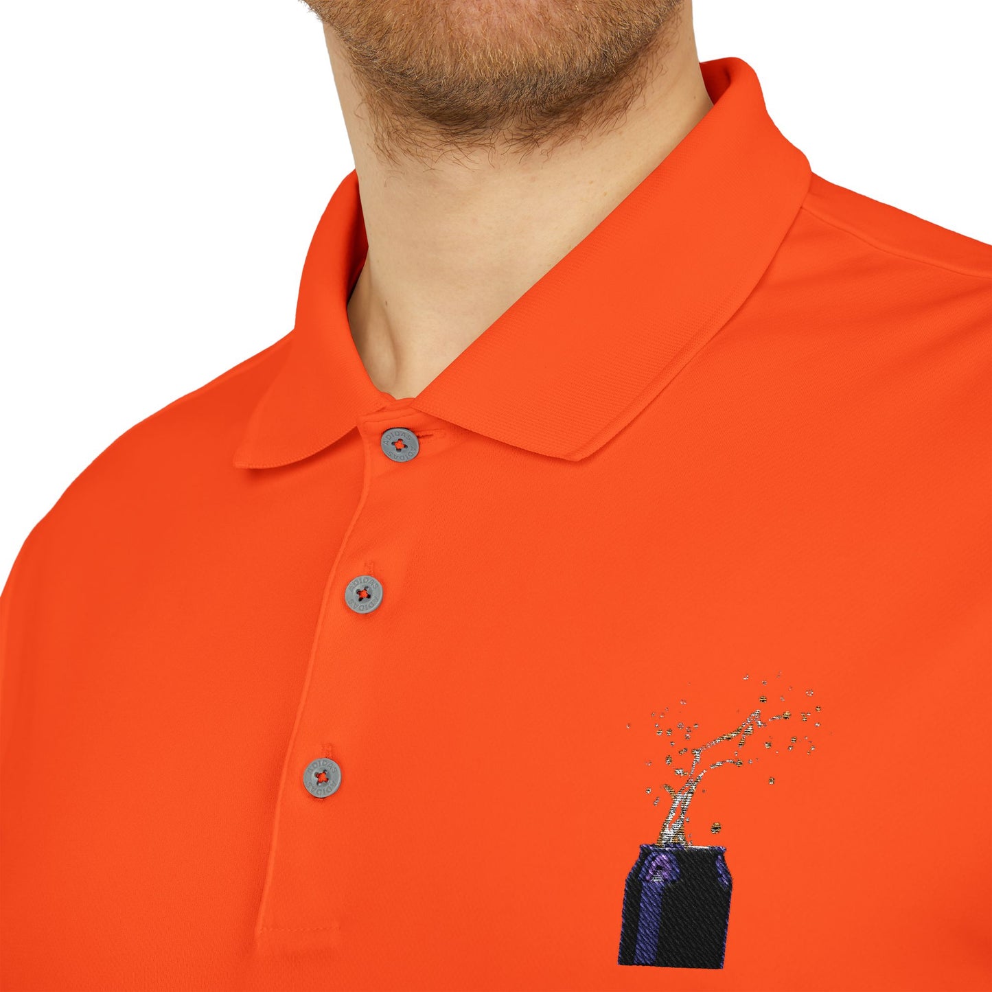 Embroidery Adidas Polo Shirt with Soda Can Logo - Unisex Performance