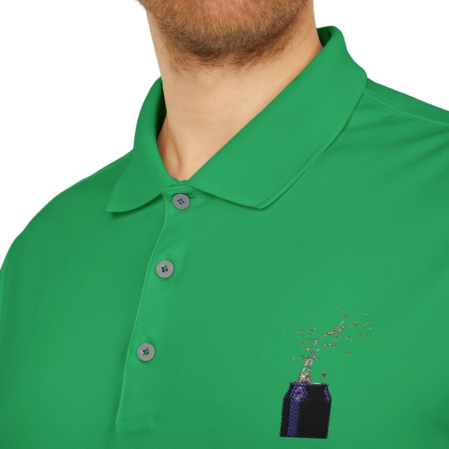 Embroidery Adidas Polo Shirt with Soda Can Logo - Unisex Performance